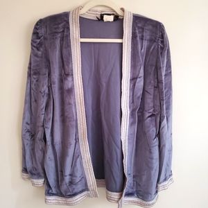 Vintage Velvet with Cream Piping Cardigan